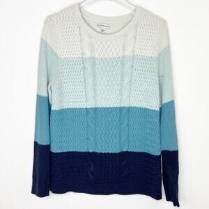 Croft And Barrow Blue Ombre Striped Sweater Sz XL